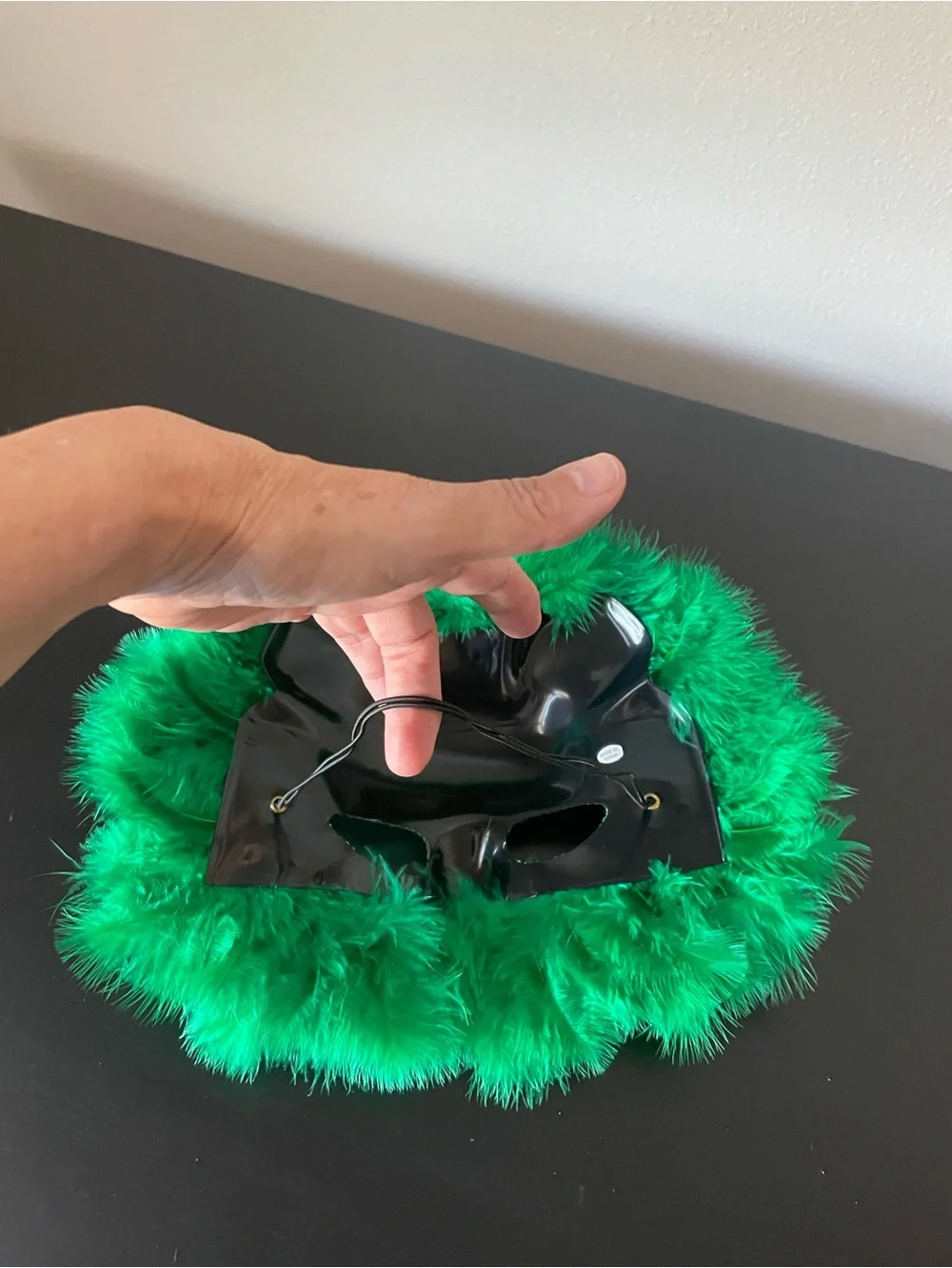 Green Feathered masquerade Face Mask